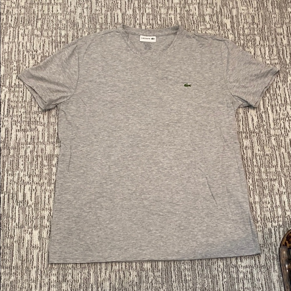 Lacoste mens gray tshirt size L